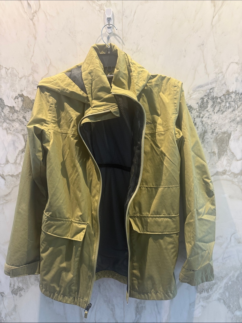 Columbia boys  Olive Hooded Rain Jacket